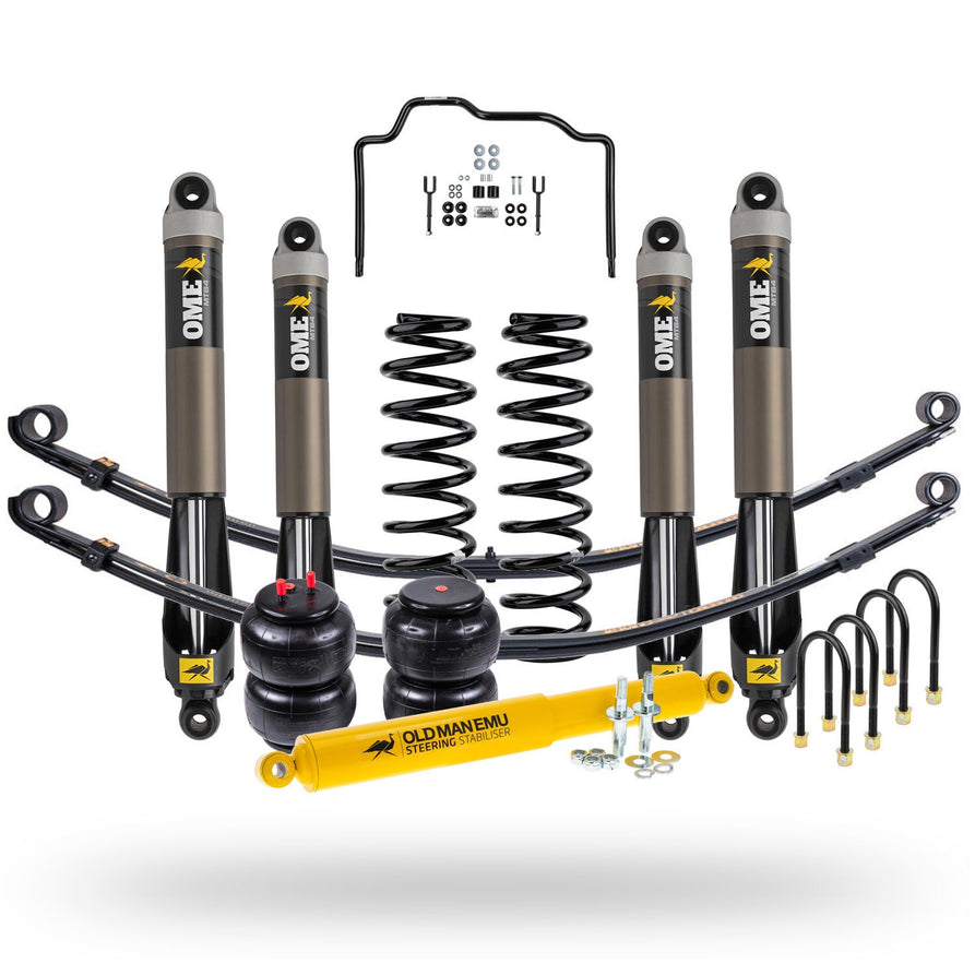 Old Man Emu MT64 Suspension Kit with Parabolic Springs Suitable For Toyota LandCruiser 70 Series Single Cab, Troop Carrier 1999-2007