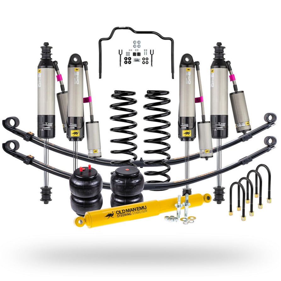 Old Man Emu BP-51 Suspension Kit with Parabolic Springs Suitable For Toyota LandCruiser 70 Series Single Cab, Troop Carrier 1999-2007
