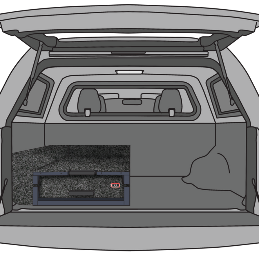 ARB Drawer Bundle – Left Roller Floor (Mid-Height), Right No Drawer, Left Side Floor Adaptor, 1355mm Long Suitable For Toyota Hilux – B02420