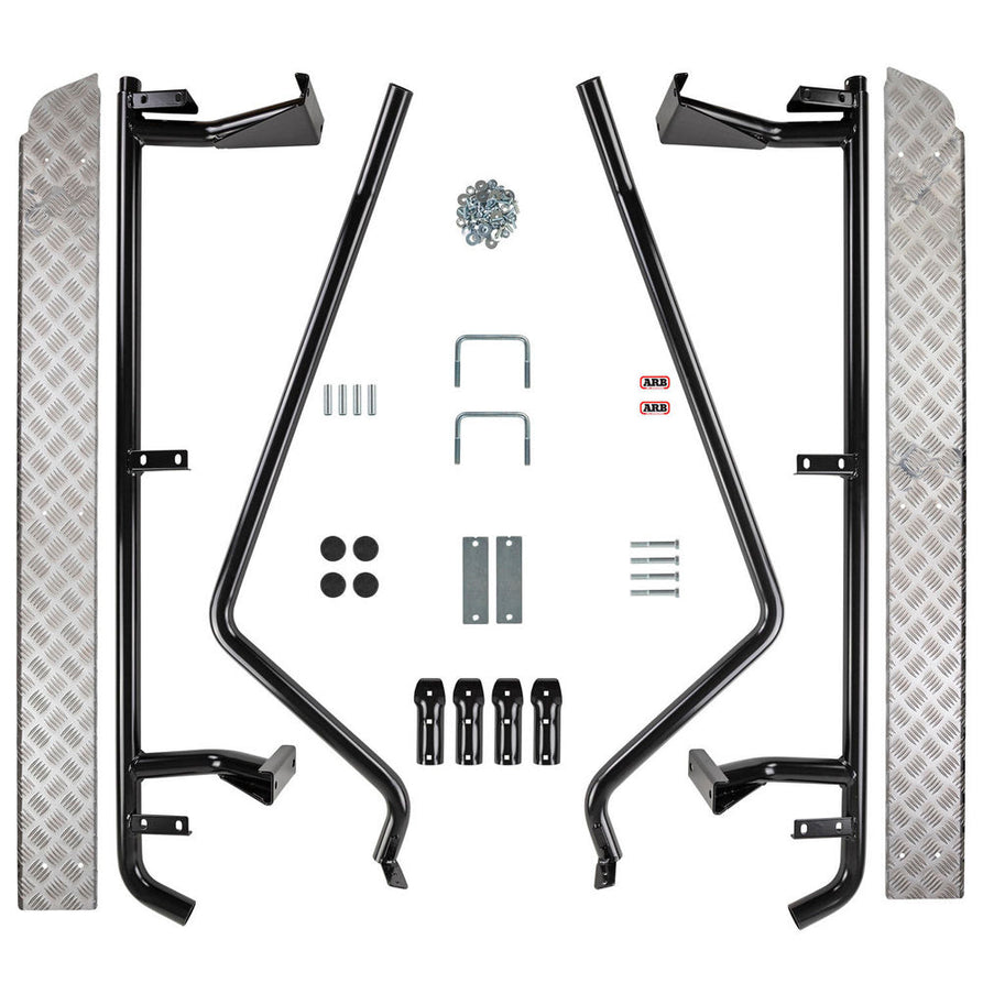ARB Deluxe Side Steps and Rails with Aluminium Tread Suitable For Toyota Hilux – B03387