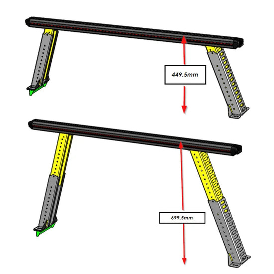 HSP Load Rack Pro Ladder Rack – Rear Leg Only – Suits Toyota Hilux Revo ...