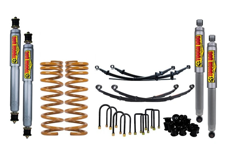 Tough Dog suspension kit for Jeep Cherokee XJ - shocks, front coil springs, rear leaf springs