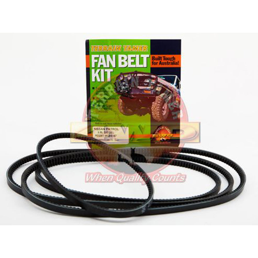 FAN BELT KIT FAN POWER STEERING & A/C PATROL GQ RD28T