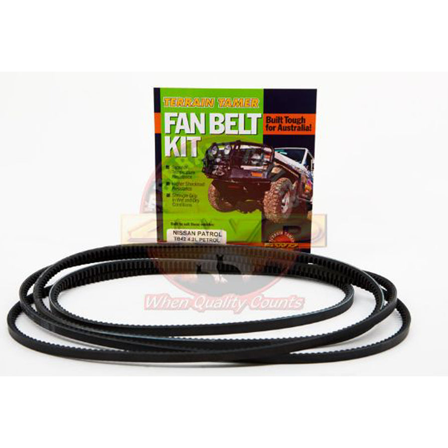 FAN BELT KIT FAN POWER STEERING & A/C TB42 4.2L PETROL