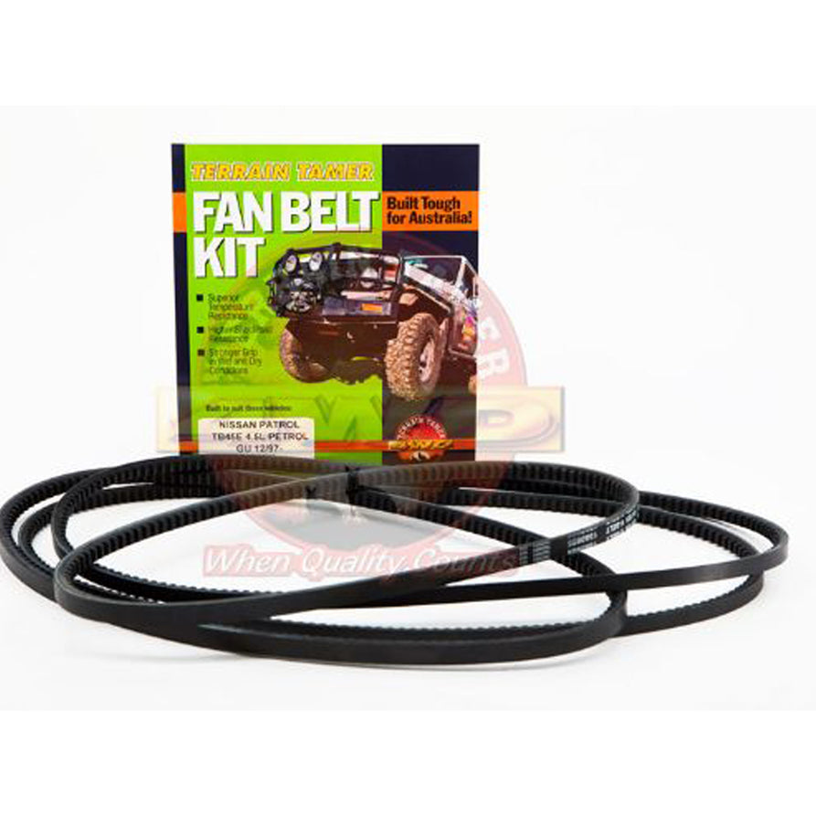 FAN BELT KIT FAN POWER STEERING & A/C TB45E 4.5L PETROL